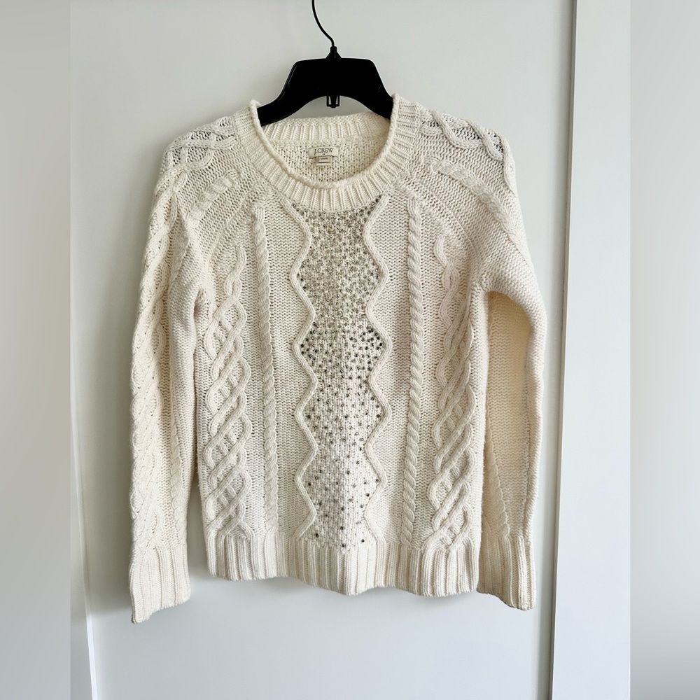 JCREW Cable Knitted White Sweater XXS